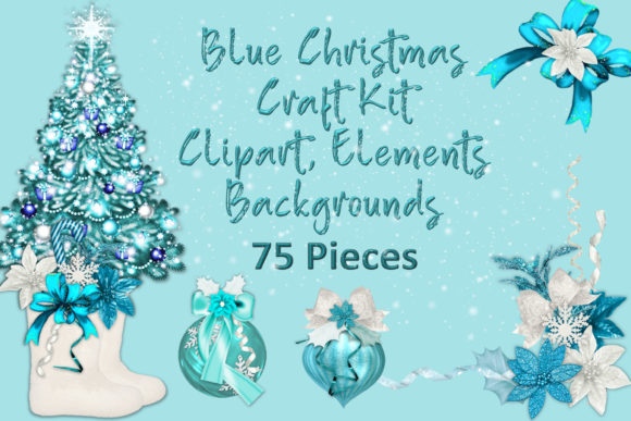 Blue Christmas Clip Art for Crafts and Local Branding