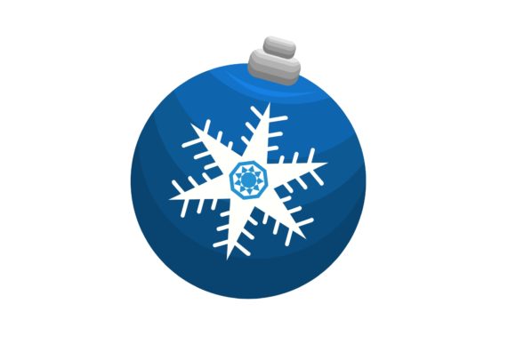 Christmas Ball Ornament with Snowflakes Illustrations