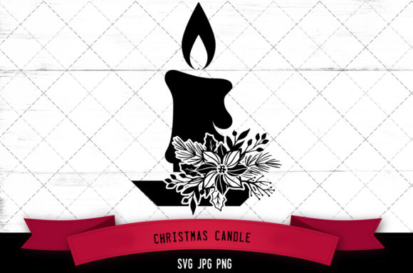Christmas Candle Floral for Crafts