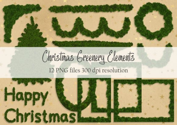 Christmas Greenery Elements for Festive Branding