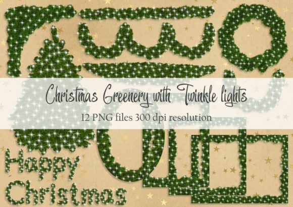 Christmas Greenery with Twinkle Lights for Decorative Elements