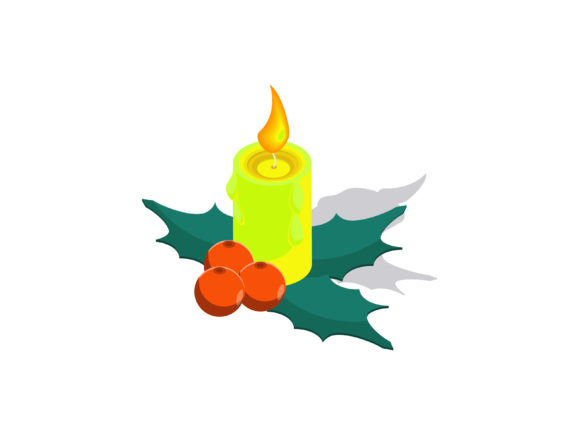 Christmas Illustration 3D Candle