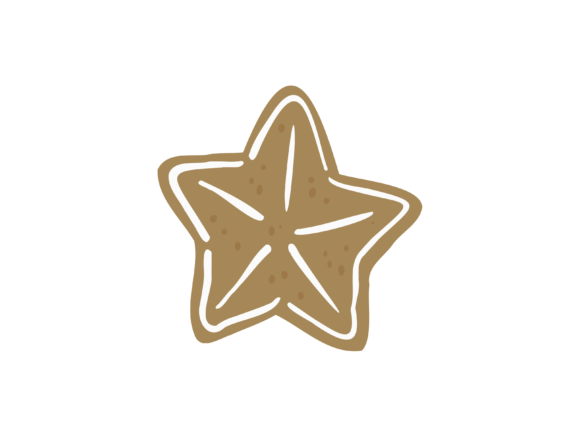 Christmas Illustration Brown Star Cookie