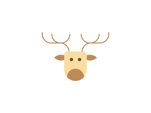 Christmas Illustration Light Brown Deer
