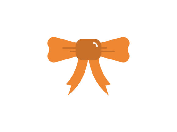 Christmas Illustration Orange Ribbon