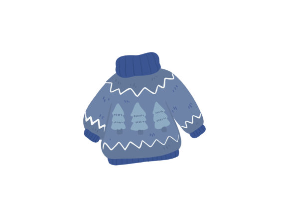 Christmas Illustration Purple Sweater