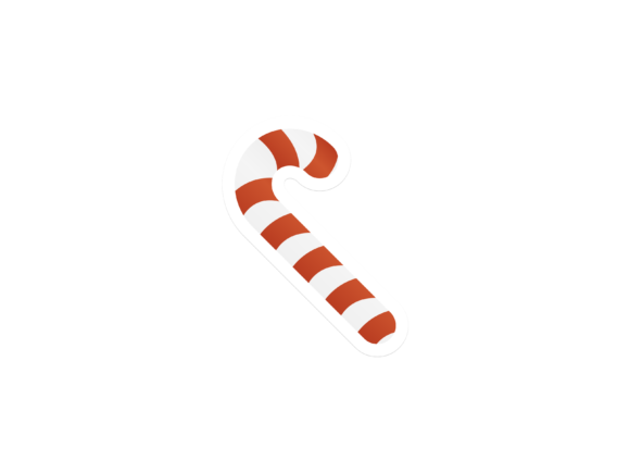 Christmas Illustration Tiny Candy Stick