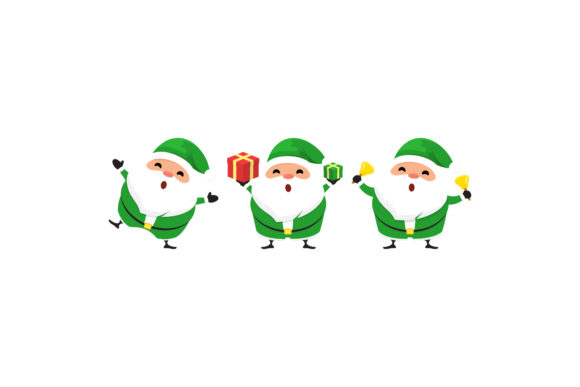 Christmas Santa Characters Vector Set