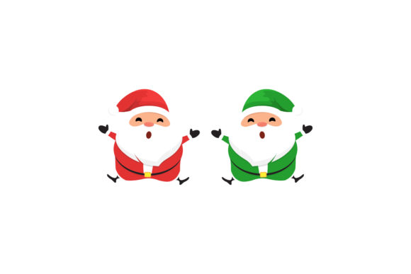 Christmas Santa Illustrations Set Vector