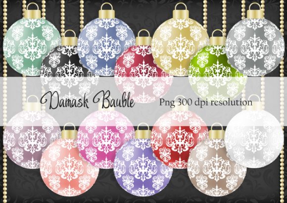 Damask Christmas Bauble for Decorative Elements