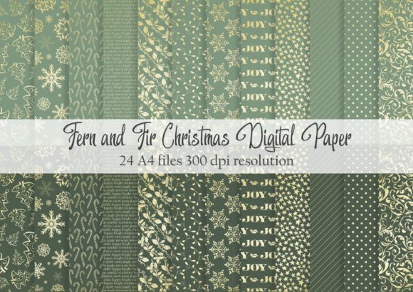 Fern and Fir Christmas Digital Paper