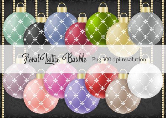 Floral Lattice Christmas Bauble for Decorative Elements