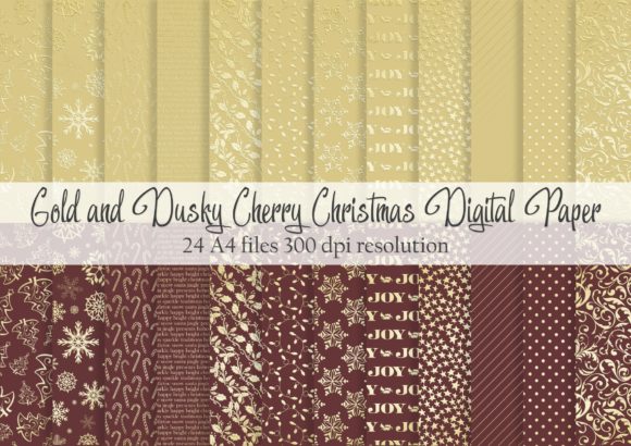 Gold and Dusky Cherry Christmas Paper Review