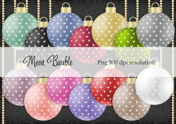 Moon Christmas Bauble Decorative Elements
