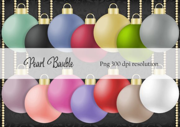 Pearl Christmas Bauble Decorative Elements