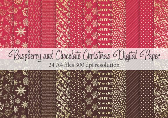 Raspberry and Chocolate Christmas Paper Patterns