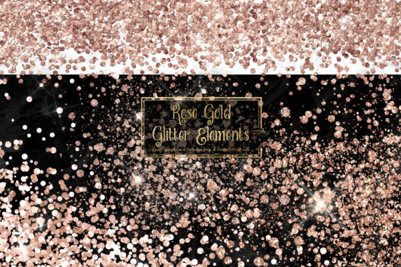 Rose Gold Glitter Elements Illustrations