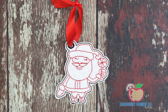 Santa Claus with Candy ITH Ornament for Christmas Branding