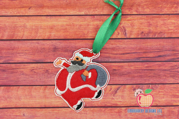 Santa Walking with Giftbag in the Hoop - A Christmas Graphic Design Asset