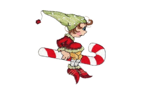 Sassy Candy Cane Elf - A Festive Graphic Design Asset