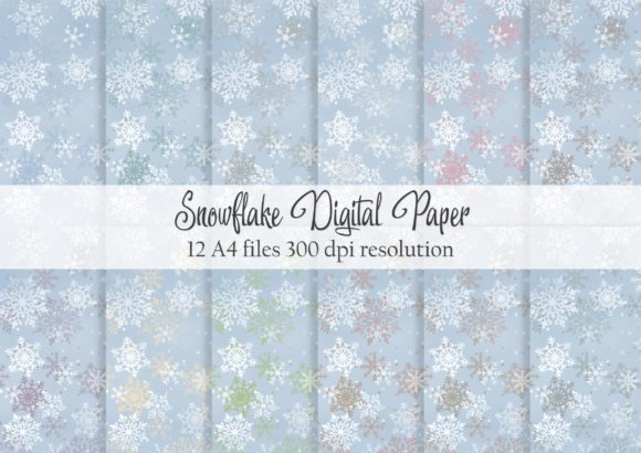 Snowflake Digital Paper Patterns for Blog and Web Design
