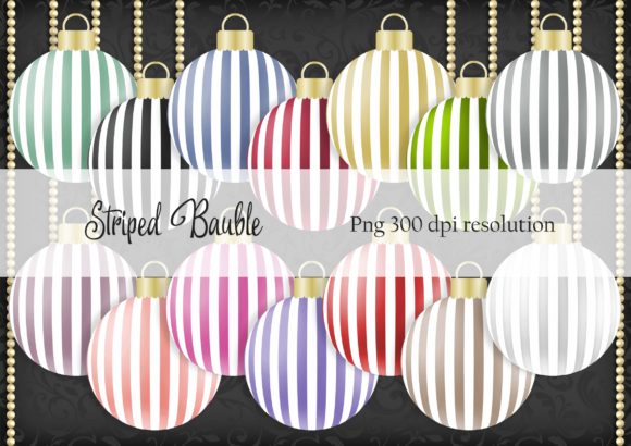 Striped Christmas Bauble for Decorative Elements