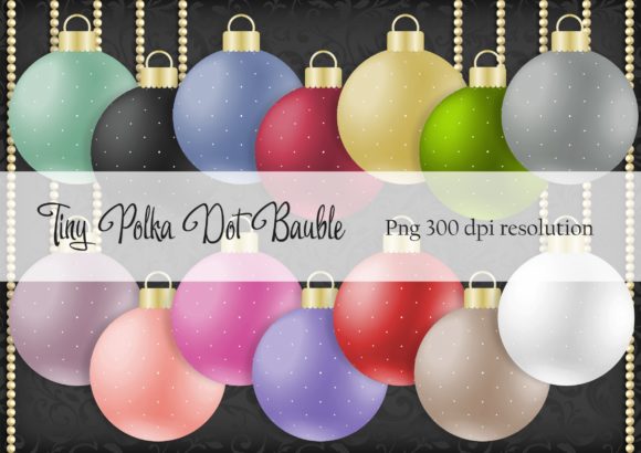 Tiny Polka Dot Christmas Bauble for Decorative Elements