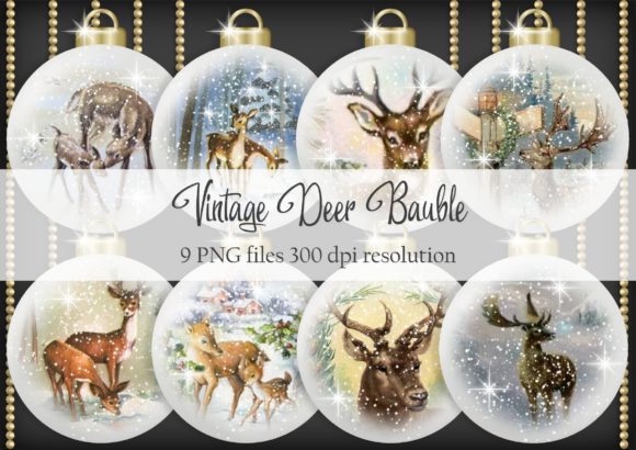 Vintage Deer Bauble Decorative Elements