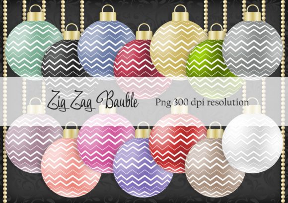 Zig Zag Christmas Bauble Decorative Elements